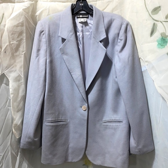 SAG HARBOR BABY BLUE WOOL/NYLON SINGLE BREASTED 1-BUTTON BLAZER SZ 16 - Picture 1 of 13